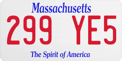 MA license plate 299YE5