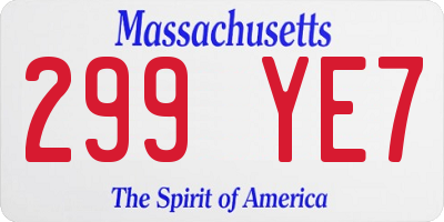 MA license plate 299YE7
