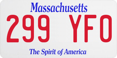 MA license plate 299YF0