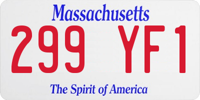 MA license plate 299YF1
