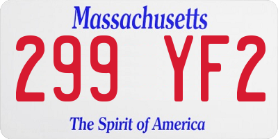 MA license plate 299YF2