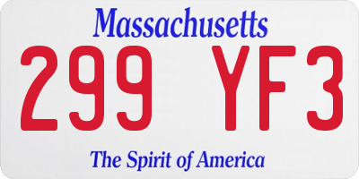 MA license plate 299YF3