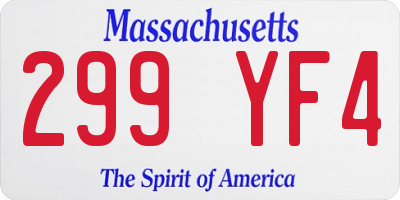 MA license plate 299YF4