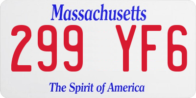 MA license plate 299YF6