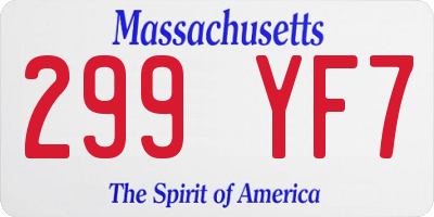 MA license plate 299YF7