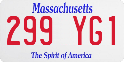 MA license plate 299YG1