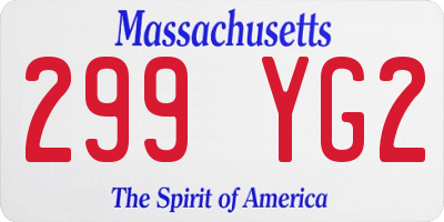 MA license plate 299YG2