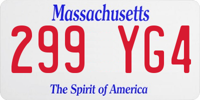MA license plate 299YG4