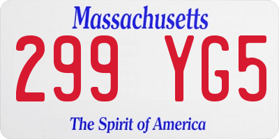MA license plate 299YG5