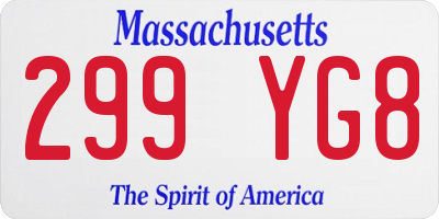 MA license plate 299YG8