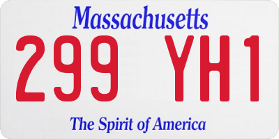 MA license plate 299YH1