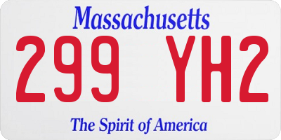 MA license plate 299YH2