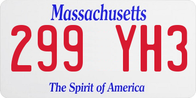 MA license plate 299YH3