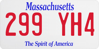 MA license plate 299YH4
