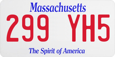 MA license plate 299YH5