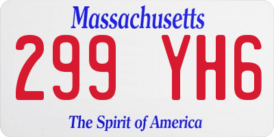 MA license plate 299YH6