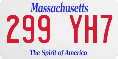 MA license plate 299YH7
