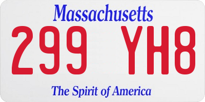 MA license plate 299YH8