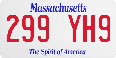 MA license plate 299YH9