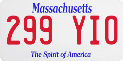 MA license plate 299YI0