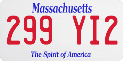 MA license plate 299YI2