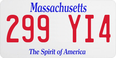 MA license plate 299YI4
