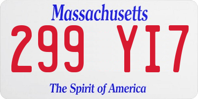 MA license plate 299YI7