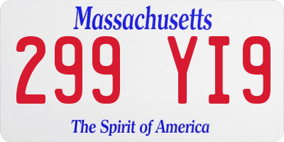 MA license plate 299YI9