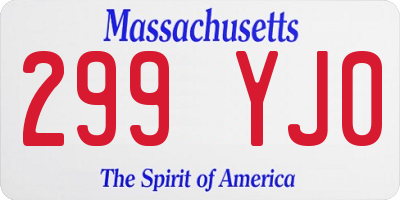 MA license plate 299YJ0