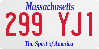MA license plate 299YJ1