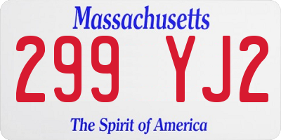 MA license plate 299YJ2