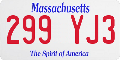 MA license plate 299YJ3