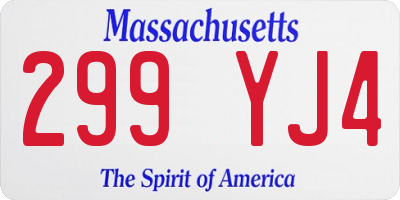 MA license plate 299YJ4