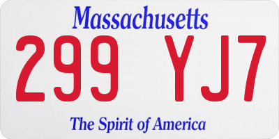 MA license plate 299YJ7