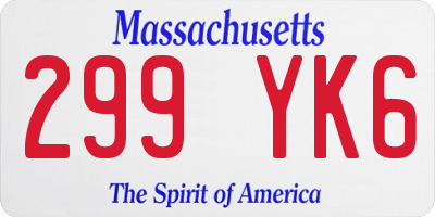 MA license plate 299YK6