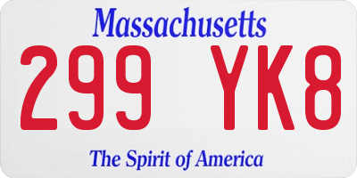 MA license plate 299YK8