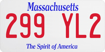 MA license plate 299YL2
