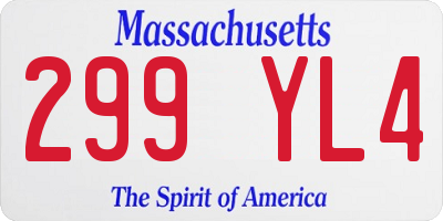 MA license plate 299YL4