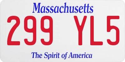 MA license plate 299YL5