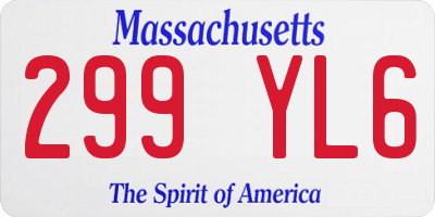 MA license plate 299YL6
