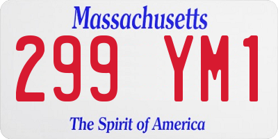 MA license plate 299YM1
