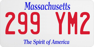 MA license plate 299YM2