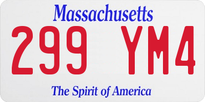 MA license plate 299YM4