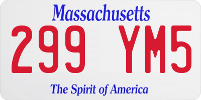 MA license plate 299YM5