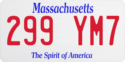 MA license plate 299YM7