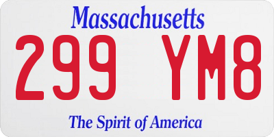 MA license plate 299YM8