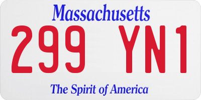 MA license plate 299YN1