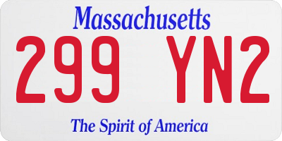 MA license plate 299YN2