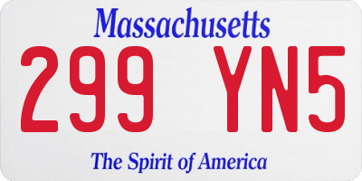 MA license plate 299YN5