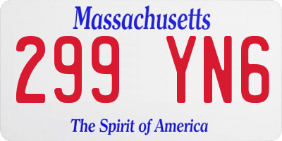 MA license plate 299YN6